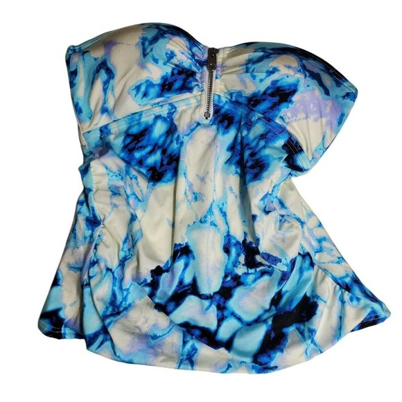 Dkny Other - Tankini Top Blue White Tie Dye Stretch Detachable Strap XS New